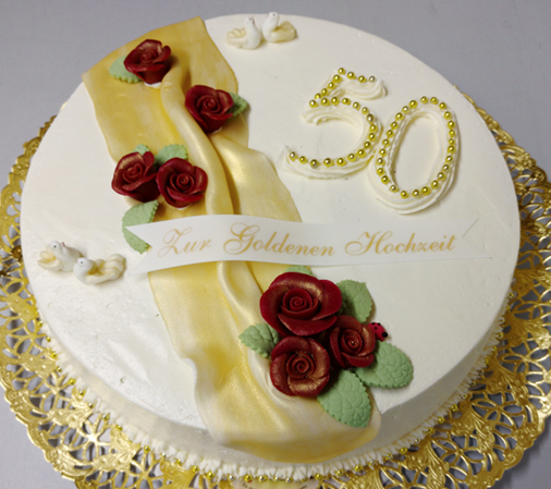 Torte zur Goldenen Hochzeit